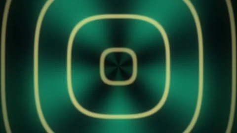 Glowing Green Rounded Square Tunnel Seamless Loop Stock Footage 340549384