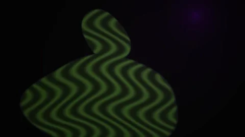 Glowing green rubber duck on black background with wavy patterns. Stock Footage 337510747