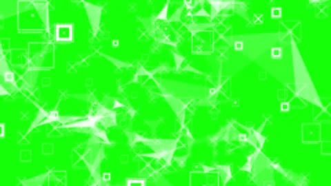 Glowing green screen with white geometric shapes Stock Footage 337602788