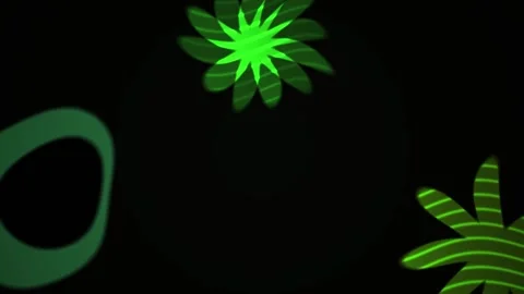 Glowing green shapes on black background. Stock Footage 337510748