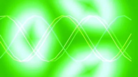 Glowing green sine wave equalizer abstract data visualization loop Stock Footage 336505917