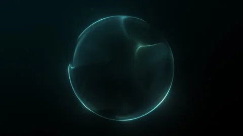 A glowing green sphere of particles creates an energetic, abstract visual r.. 스톡 동영상 329229205