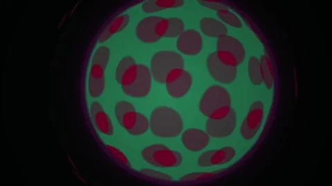 Glowing green sphere with red spots. Stock Footage 340023485