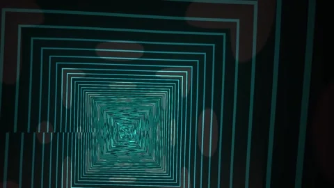 Glowing green square tunnel background animation. Stock Footage 334880301