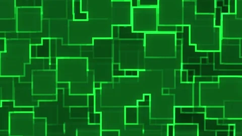Glowing green squares and lines form striking abstract geometric pattern fo.. Stock Footage 321451212