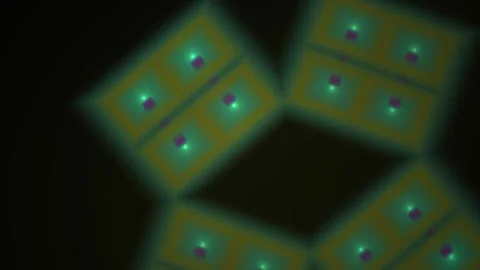 Glowing green squares on black background. Stock Footage 337466502
