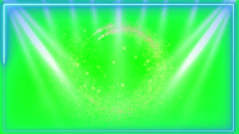 Glowing green stage with sparkling particles Stock Footage 337444895