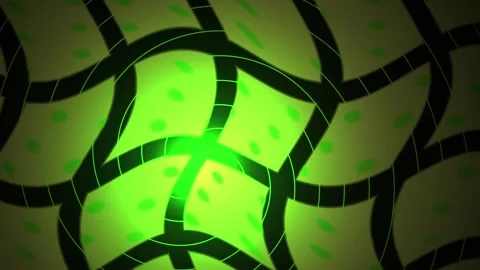 Glowing green stained glass pattern. Stock Footage 335957960