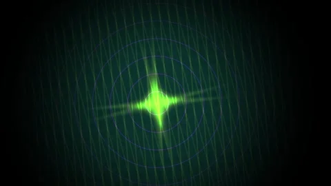 Glowing green starburst on dark background with grid pattern. Stock Footage 335958070