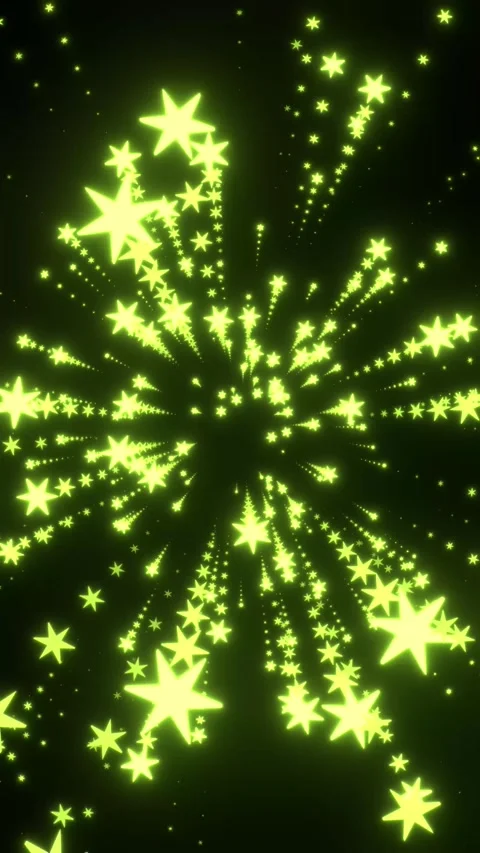 Glowing Green Stars Exploding Outward in a Dynamic Warp Speed Animation Stock Footage 331490465