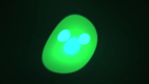 Glowing green stone with blue symbol. Stock Footage 334188068