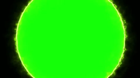 Glowing Green Sun Sphere Rotating in Deep Space with Plasma Energy Surface and Stock-Footage 338437045