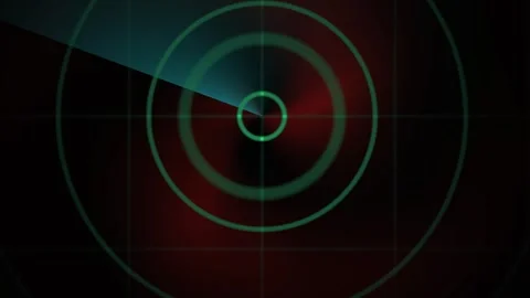 Glowing green target with red background. Stock Footage 340023733