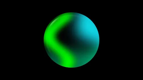 Glowing Green Teal Orb Luminous Abstract Dark Art Stock Footage 335591955