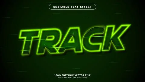 Glowing green text effect editable bright light theme text style effect Stock Illustration