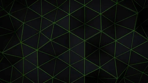 Glowing green triangle polygons background loopable 4k UHD (3840x2160) Stock Footage 76103322