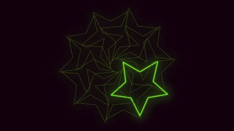 Glowing green triangle star shining against dark background Stock Footage 285696910