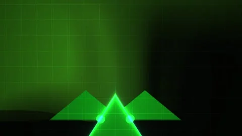 Glowing green triangles in dark background. Stock Footage 337466631