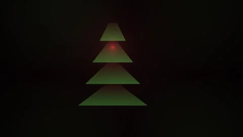Glowing green triangular Christmas tree shape with red light. Stock Footage 336234991