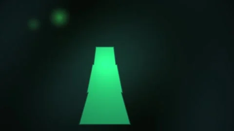 Glowing green triangular prism in dark background. Stock Footage 337510871
