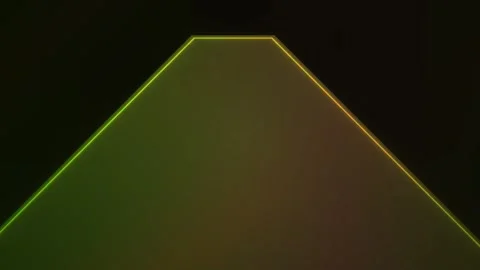 Glowing green triangular shape on black background with neon outline. Stock Footage 337466633