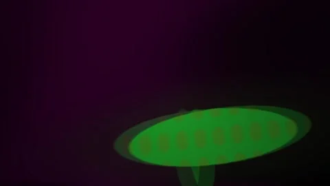 Glowing green UFO in dark space. Video stock 336235085