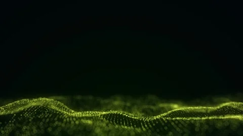 Glowing green wave with motion dots. Abstract digital background. Stock Footage 262239310