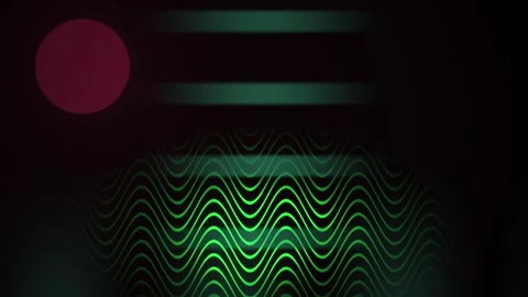Glowing green wave pattern with red circle. Video stock 337511111