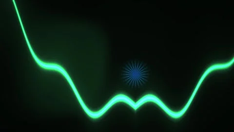 Glowing green waveform on black background. Stock Footage 336697870
