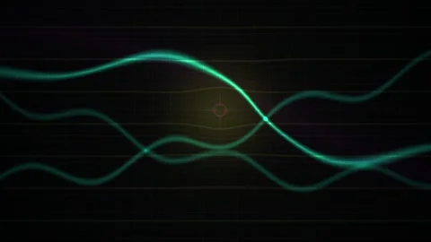 Glowing Green Waveform Light Trails Animation. Stock Footage 335110684