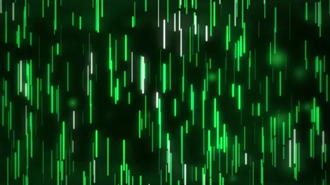Glowing green white vertical digital line rainy continuous down dark backgr.. Stock Footage 341973480