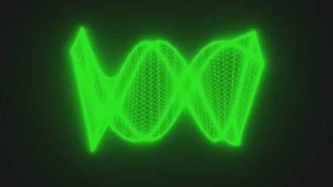 Glowing Green Wireframe Wave Pattern Futuristic and Dynamic Visual Effect Evokin 動画素材 298219310
