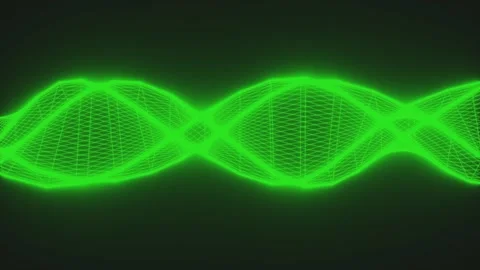 Glowing Green Wireframe Wave Pattern Futuristic and Dynamic Visual Effect with  Stock Footage 299785853