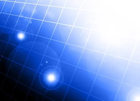 Glowing grid with flashes of light Stock Illustration