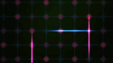 Glowing grid lines and neon lights. Stock Footage 340023790