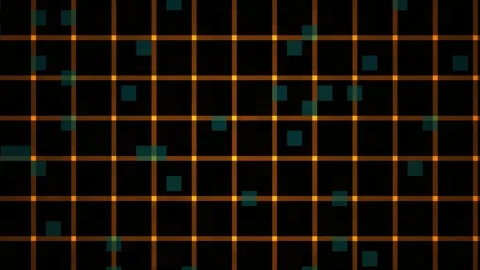 Glowing Grid Pattern on Black Background. Stock Footage 334875583