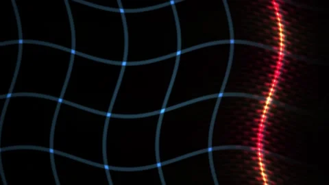 Glowing grid pattern on black background with neon lines. Stock Footage 335958044