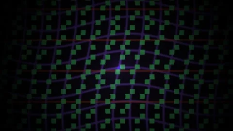 Glowing Grid Pattern on Black Background. Stock Footage 340023919