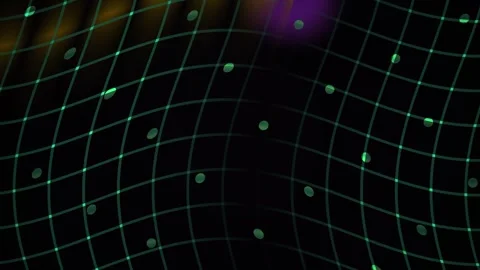 Glowing grid pattern with colorful lights on black background. Stock Footage 337466762