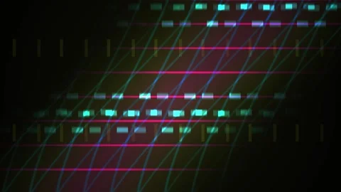 Glowing grid pattern on dark background with neon lights. Stock Footage 336697958