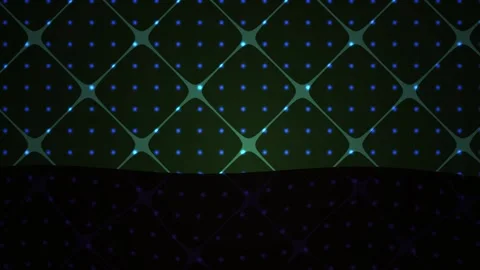 Glowing Grid Pattern on Dark Background with Dots and Lines. Stock Footage 337466716