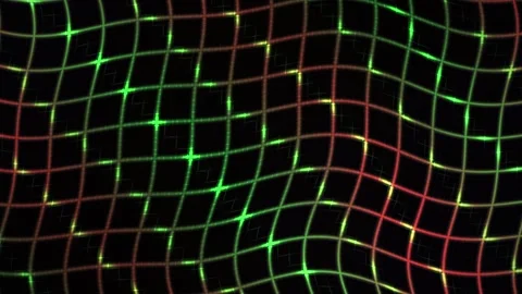 Glowing grid pattern with neon lights. Stock Footage 340024061
