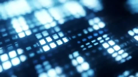 Glowing Grid Pattern Pulsing with Blue Light Abstract Background Stock Footage 313348725