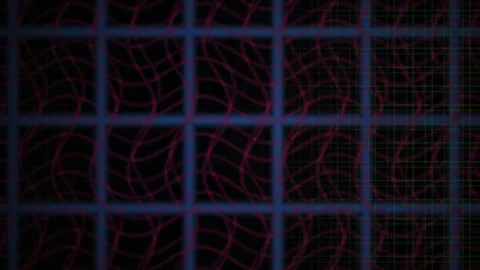 Glowing grid pattern with red lines on black background. Stock Footage 335958298