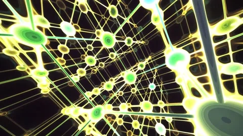 Glowing Grid Virtual Network for Futuristic Technology and Cyberspace Backg.. Stock Footage 343704076