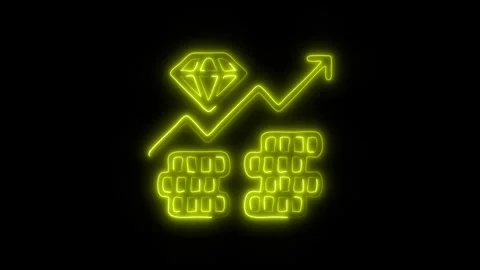 Glowing Growth Chart Icon and Symbol in HD Video Neon Stock Footage 304560250