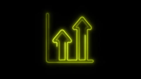 Glowing Growth Graph Icon in HD Video Neon Animation 库存影片 304555631