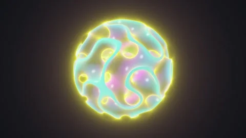 Glowing gyroid orb loop abstract 3d animated sphere Video stock 346883505