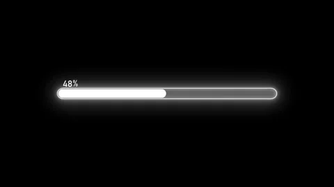 Glowing half-filled progress bar with percentage label animation, Waiting l.. Stock Footage 340387725