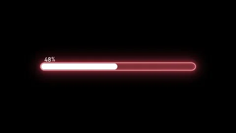 Glowing half-filled progress bar with percentage label animation, Waiting l.. Stock Footage 340387737